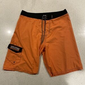 Affliction Shorts Mens 36 Orange Freedom Defender Board Shorts Swimwear Trunks